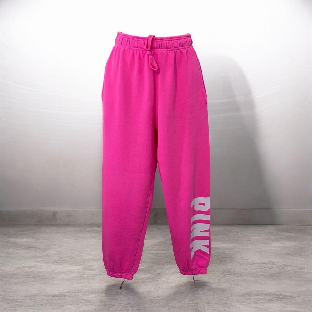PINK By Victoria Secret XS Sweatpants Jogger Lounger With Drawstring Hot Pink